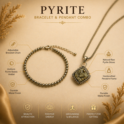 Pyrite Couple Combo Money Bracelet Set for Wealth & Success