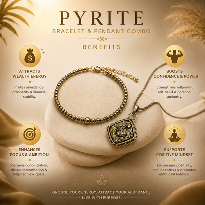 Pyrite Couple Combo Money Bracelet Set for Wealth & Success