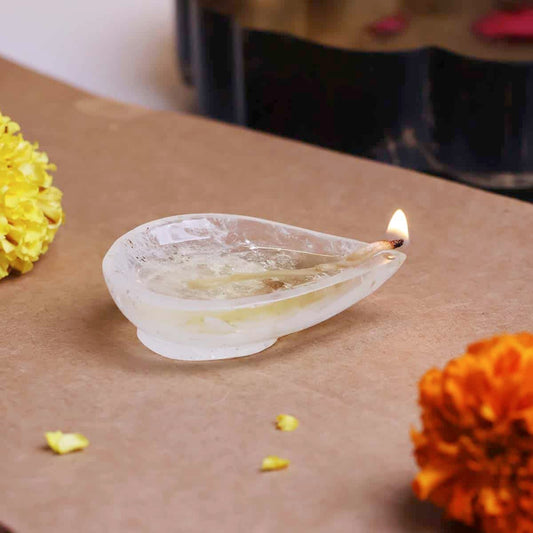 Clear Quartz Stone Diya