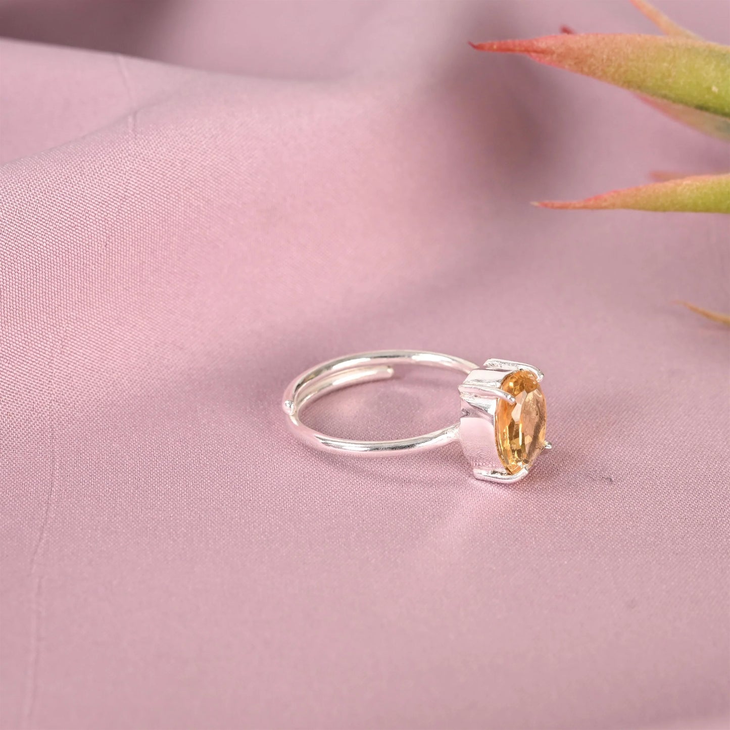 CITRINE ADJUSTABLE SILVER RING - Energized & Certified