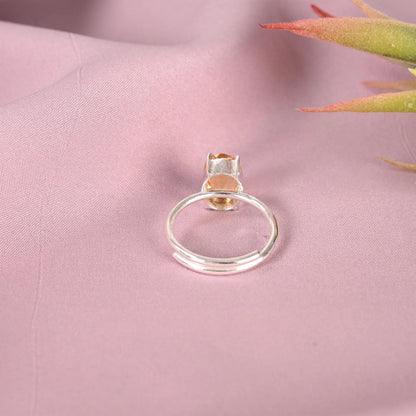 CITRINE ADJUSTABLE SILVER RING - Energized & Certified