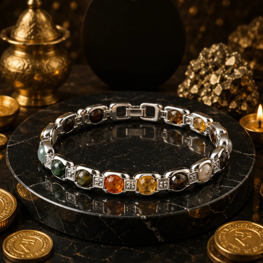 Dhan Yog German Silver Bracelet for Wealth & Prosperity