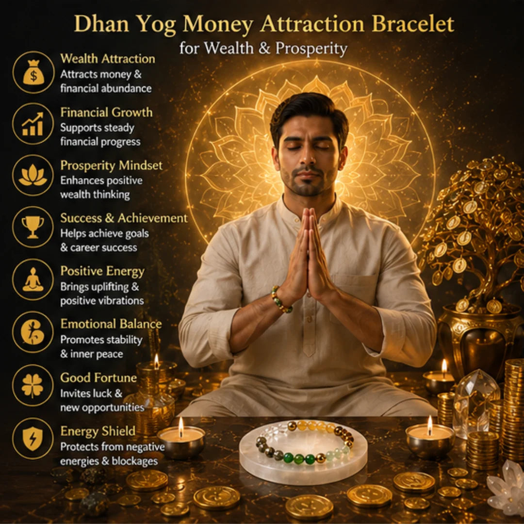 Dhan Yog Money Attraction Bracelet for Wealth & Prosperity with Selenite Plate