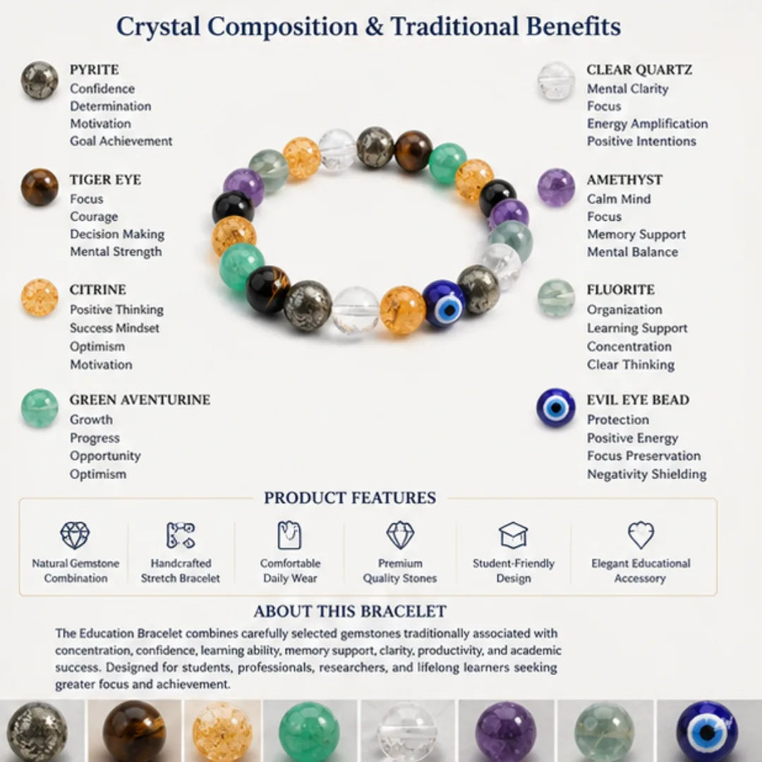 Education Bracelet for Success in Studies & Focus