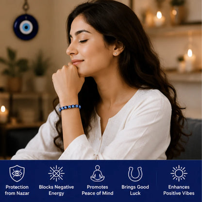 Evil Eye Bracelet (8mm) for Protection from Nazar & Negative Energy