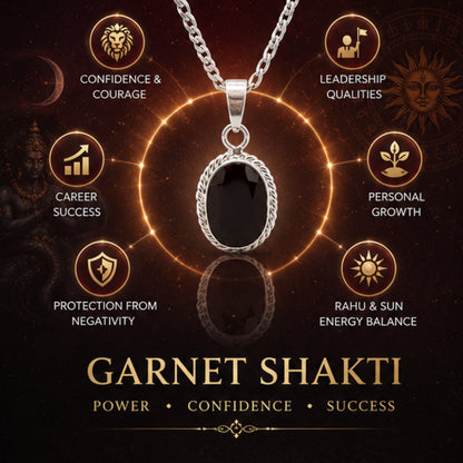Natural Garnet Pendant for Rahu & Sun