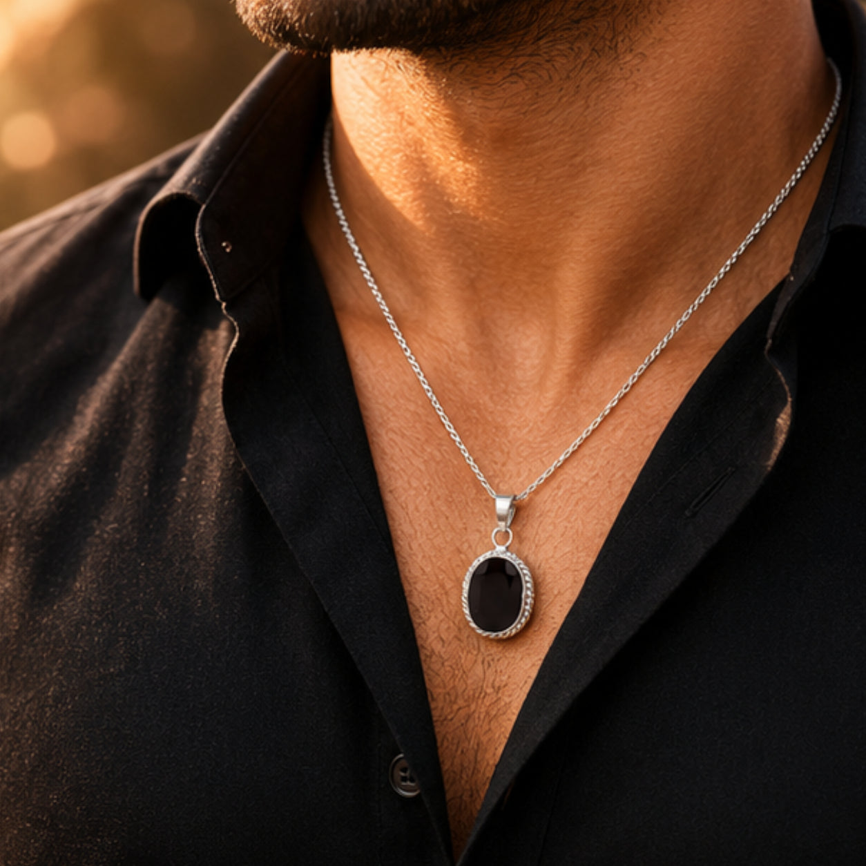 Natural Garnet Pendant for Rahu & Sun