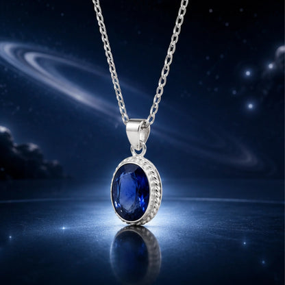 Natural Blue Sapphire (Neelam) Pendant for Shani