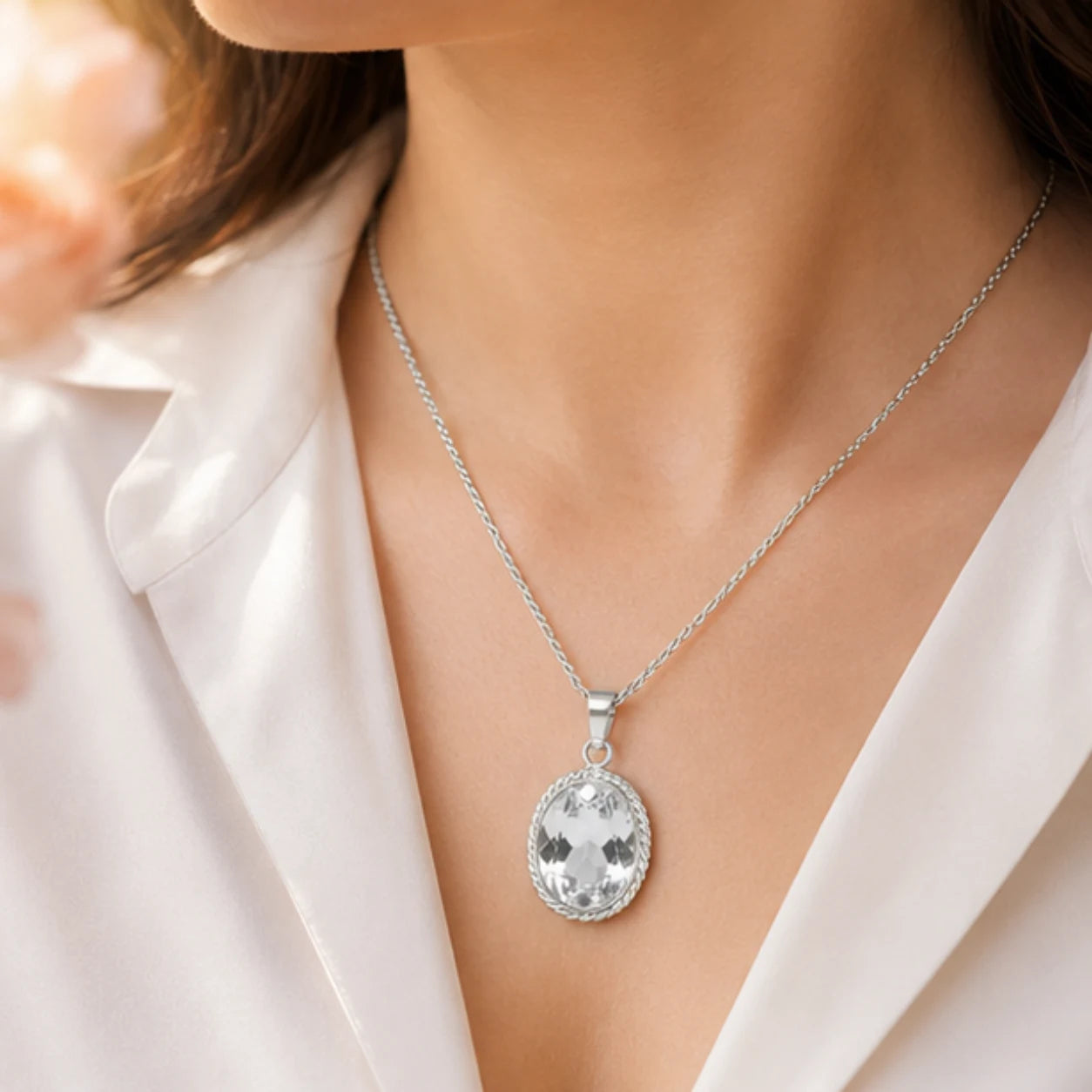 Natural Sphatik (Quartz) Pendant for Venus