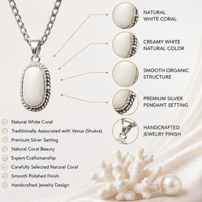 Natural White Coral Pendant for Venus