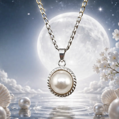 Natural Pearl (Moti) Pendant for Moon