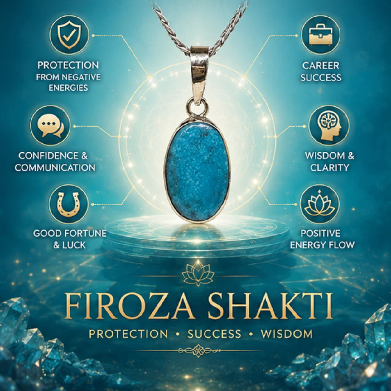 Natural Firoza (Turquoise) Pendant 9.50 Carat