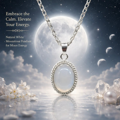 Natural White Moonstone Pendant for Moon
