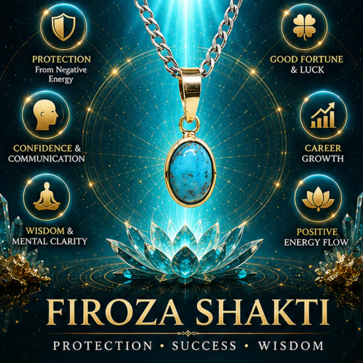 Natural Firoza (Turquoise) Pendant 2.60 Carat