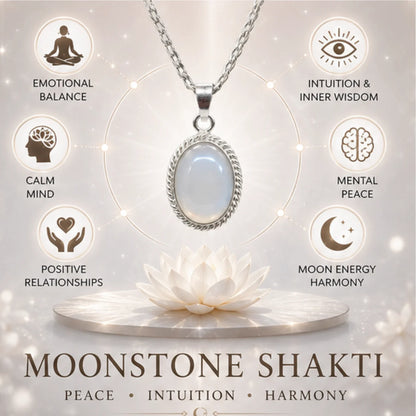 Natural White Moonstone Pendant for Moon
