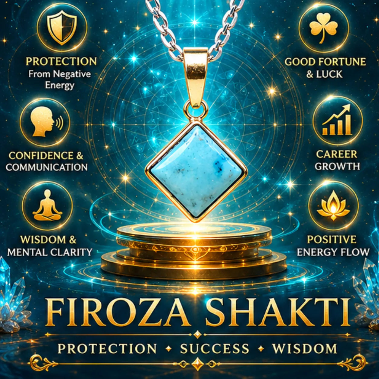 Natural Firoza (Turquoise) Pendant 7.60 Carat