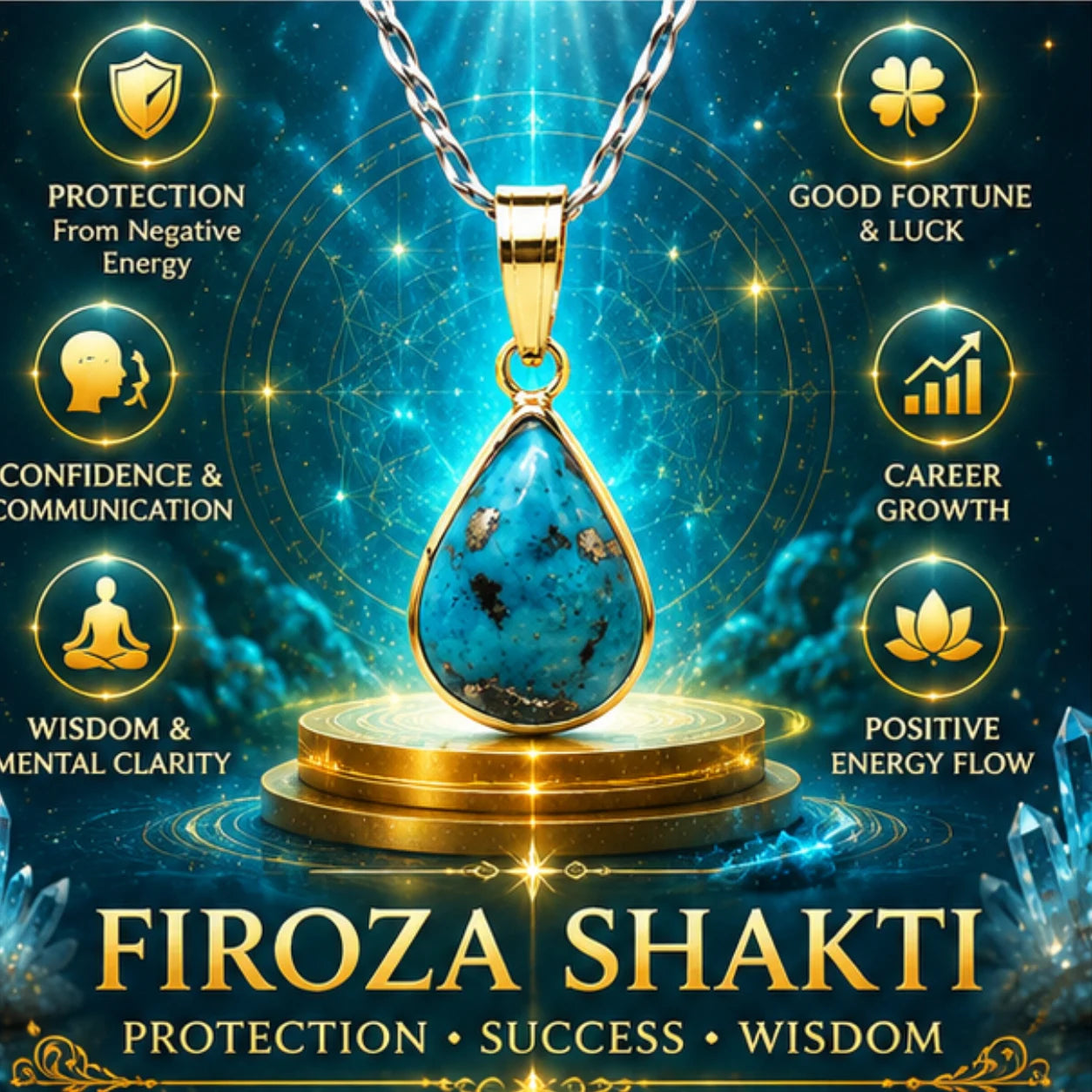 Natural Firoza (Turquoise) Pendant 10.40 Carat