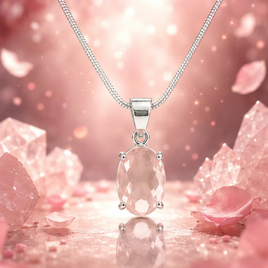 Natural Rose Quartz Pendant for Love & Emotional Healing
