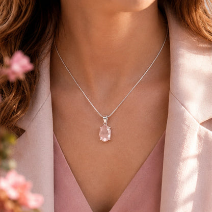 Natural Rose Quartz Pendant for Love & Emotional Healing