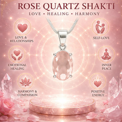 Natural Rose Quartz Pendant for Love & Emotional Healing