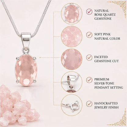 Natural Rose Quartz Pendant for Love & Emotional Healing