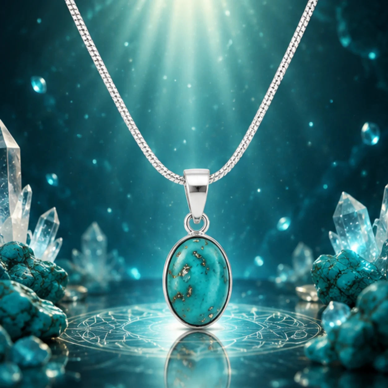 Natural Firoza (Turquoise) Pendant for Luck & Protection