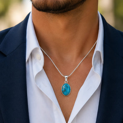 Natural Firoza (Turquoise) Pendant for Luck & Protection