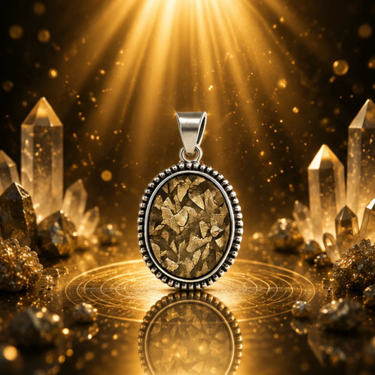 Natural Pyrite Pendant for Wealth & Prosperity