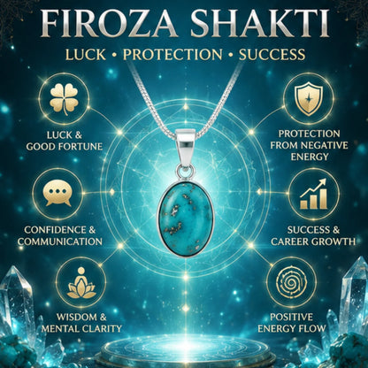 Natural Firoza (Turquoise) Pendant for Luck & Protection