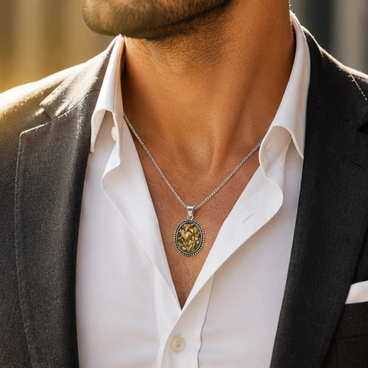 Natural Pyrite Pendant for Wealth & Prosperity