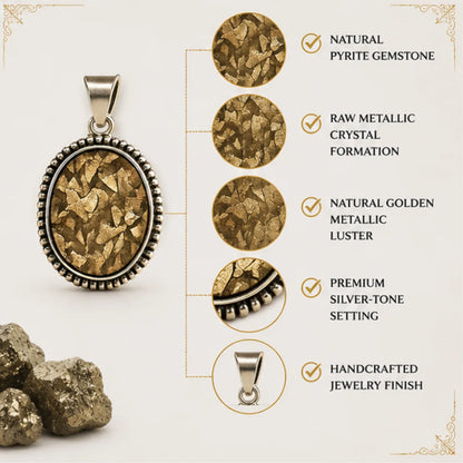 Natural Pyrite Pendant for Wealth & Prosperity