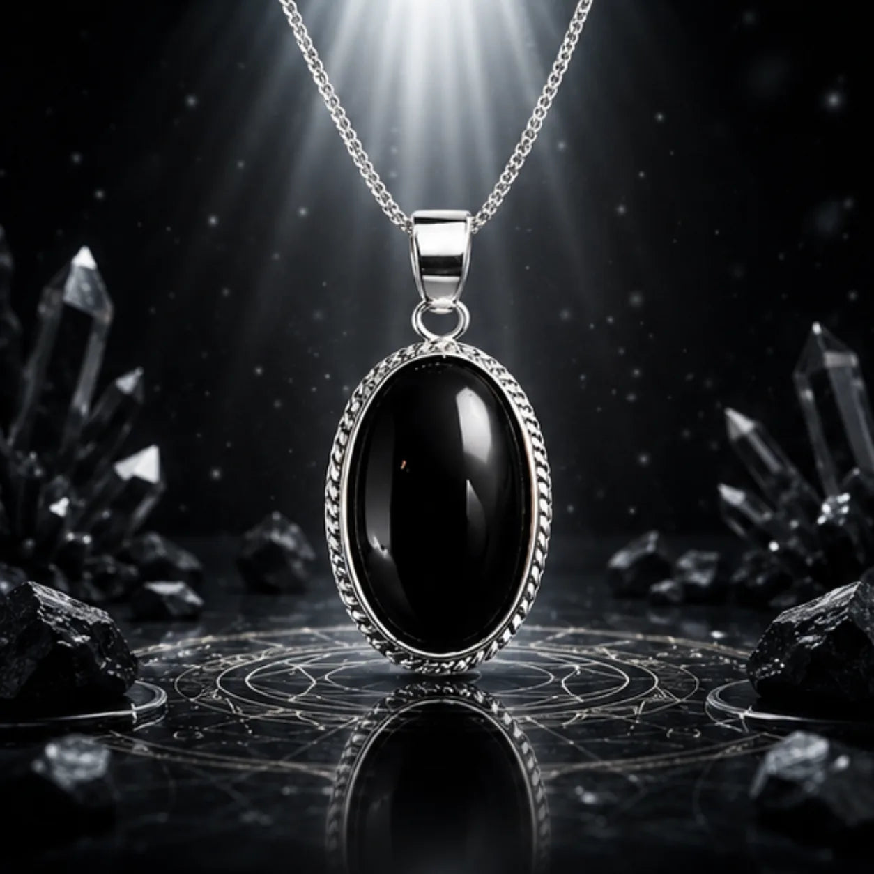 Natural Black Hakik Pendant for Protection & Strength