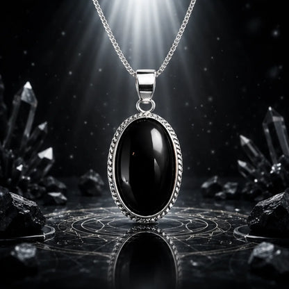 Natural Black Hakik Pendant for Protection & Strength