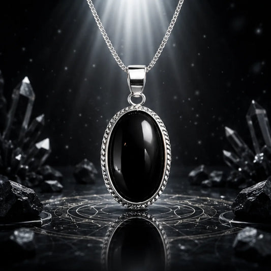 Natural Black Hakik Pendant for Protection & Strength
