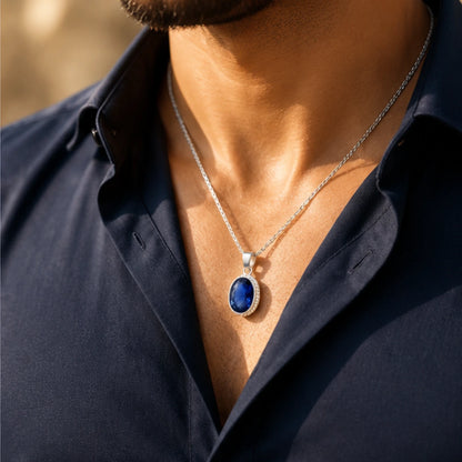 Natural Blue Sapphire (Neelam) Pendant for Shani