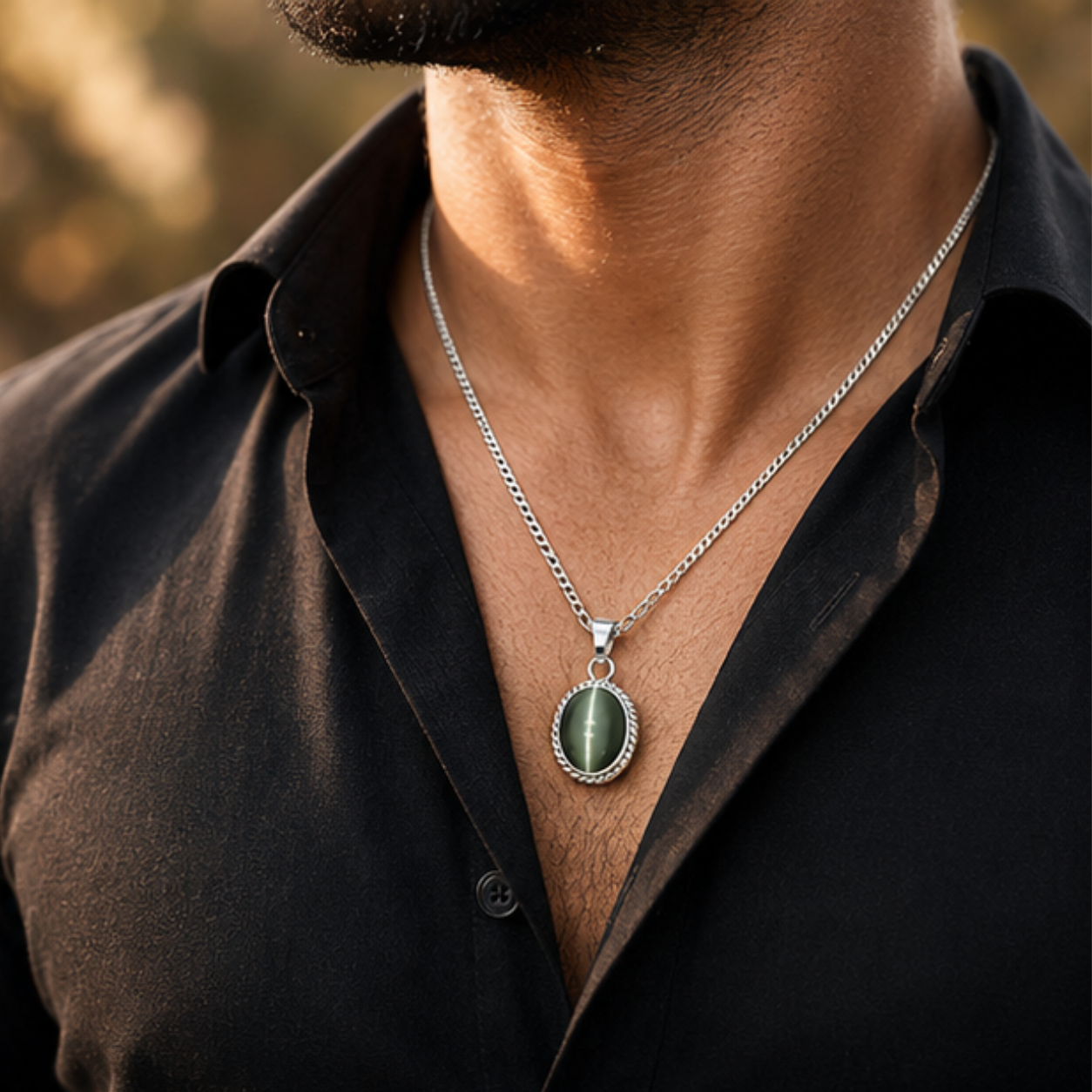 Natural Cat’s Eye (Lehsuniya) Pendant for Ketu