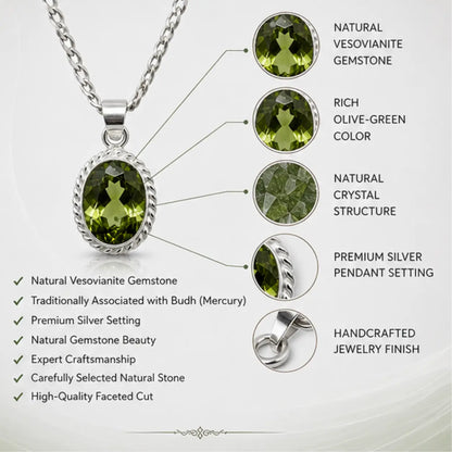 Natural Vesovianite Pendant for Budh (Mercury)