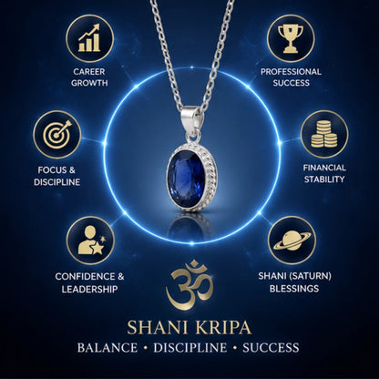 Natural Blue Sapphire (Neelam) Pendant for Shani