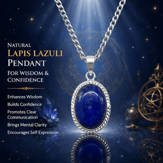 Natural Lapis Lazuli Pendant for Wisdom & Confidence