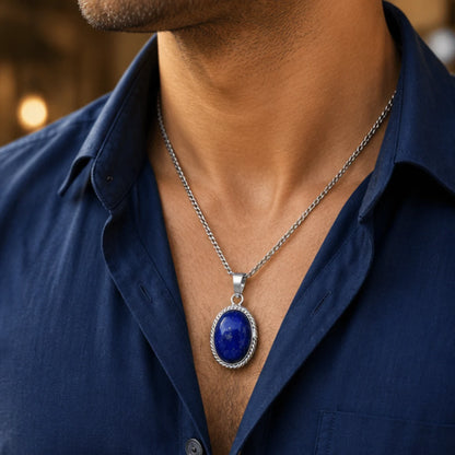 Natural Lapis Lazuli Pendant for Wisdom & Confidence