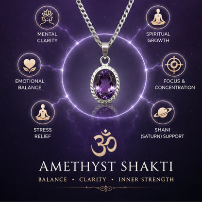 Natural Amethyst Pendant for Shani