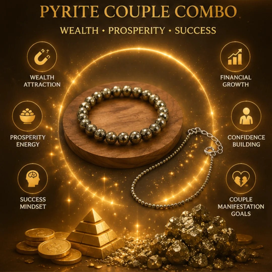 Pyrite Couple Combo – Raw Bracelet & Anklet for Wealth