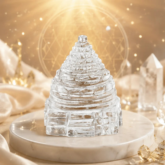 Natural Quartz Crystal Shri Yantra (100g) for Wealth & Prosperity