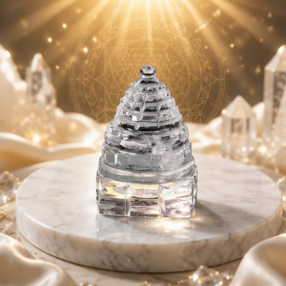 Natural Quartz Crystal Shri Yantra (60g) for Wealth & Prosperity