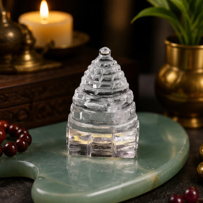 Natural Quartz Crystal Shri Yantra (60g) for Wealth & Prosperity