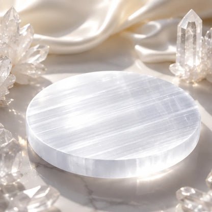 Natural Selenite Plate for Energy Cleansing & Charging Crystals