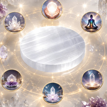 Natural Selenite Plate for Energy Cleansing & Charging Crystals