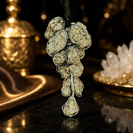 Natural Pyrite Hanging for Wealth & Prosperity