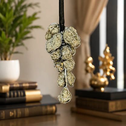 Natural Pyrite Hanging for Wealth & Prosperity