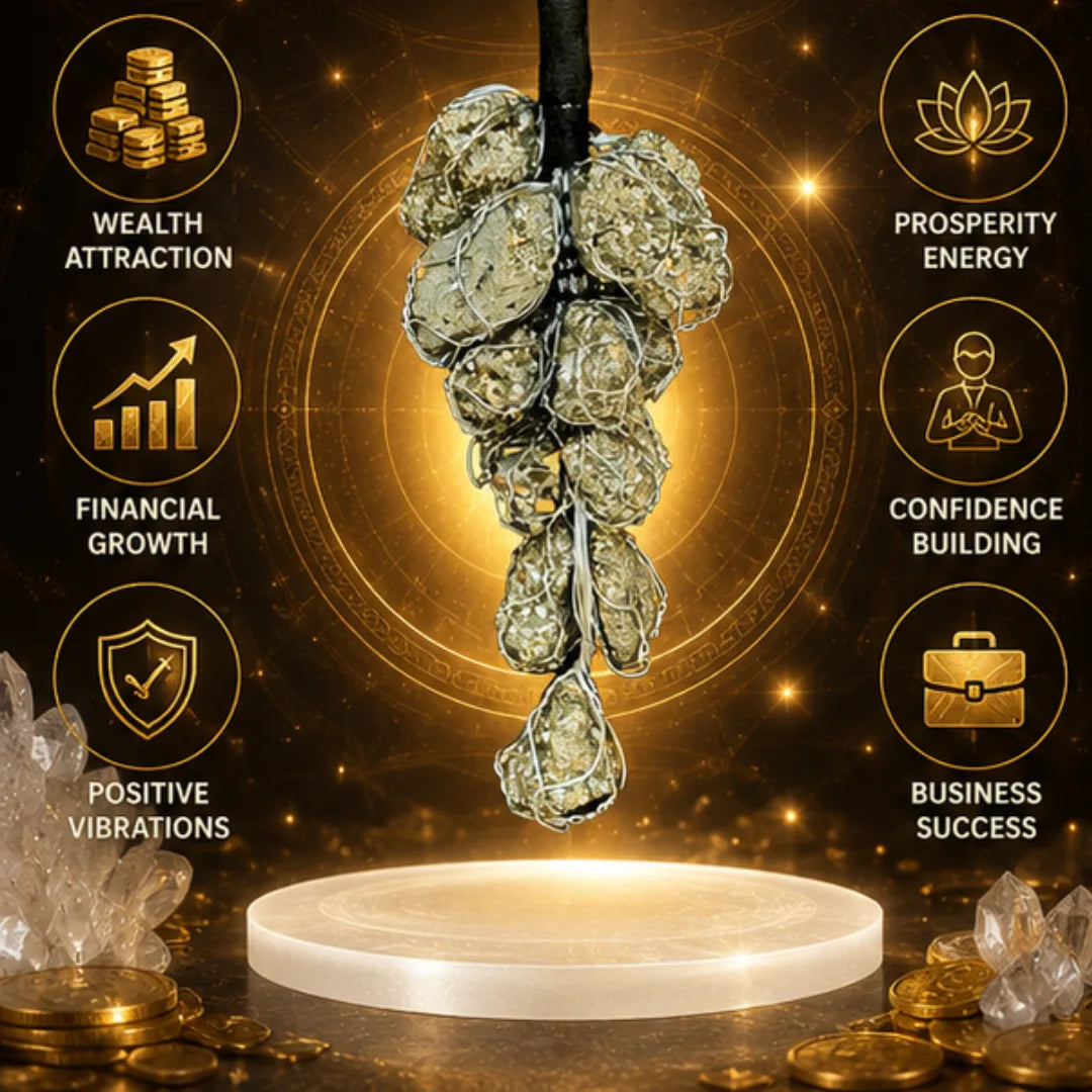 Natural Pyrite Hanging for Wealth & Prosperity